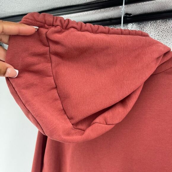 Chaser Women’s Oversized Pullover Hoodie Sweatshirt Small Rust Orange Cotton - Picture 8 of 13